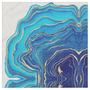 Blauw en goudvocht vloeibaar schilderen stof