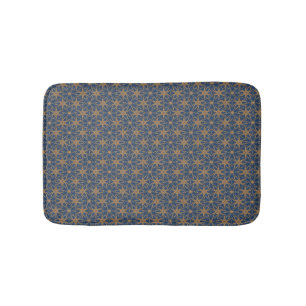 Blauw en goudvormig ontwerp badmat
