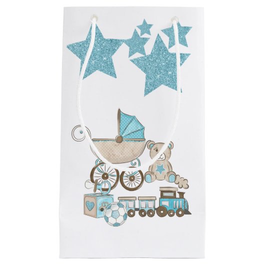 BLAUW- EN GRAY-BABY-BEELDSCHERM KLEIN CADEAUZAKJE (Voorkant)