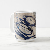 Blauw en grijs Abstract Ohs Koffiemok (Voorkant links)