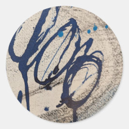 Blauw en grijs Abstract Ohs Ronde Sticker