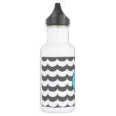 Blauw en grijs anker met golfpatroon waterfles  (Links)