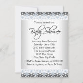 Blauw en grijs  Baby Boy Shower Kaart (Achterkant)