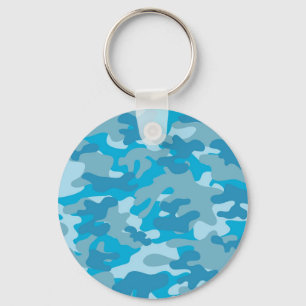 Blauw en grijs Camo-ontwerp Sleutelhanger