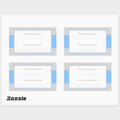 Blauw en Grijs Chevron Pattern Bookplate Sticker (Vel)