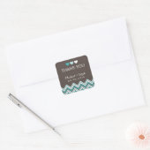 Blauw en grijs Chevron Pattern Dank u Sticker (Envelop)