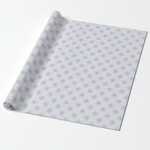 Blauw en grijs Eenvoudige sneeuwvlok Cadeaupapier