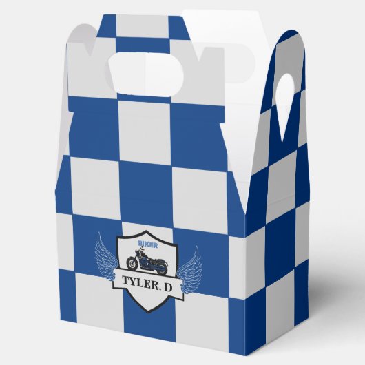 Blauw en grijs geruit bedankdoosjes (Geopend)