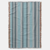 Blauw en grijs gestreept deken (Voorkant Verticaal)