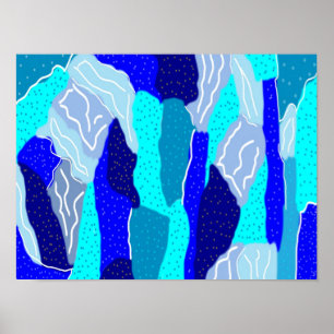 Blauw en grijs ijs poster