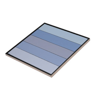 Blauw en grijs kleuren strepen op Waterverf papier Tegeltje