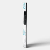 Blauw en grijs lederen patroon Case-Mate iPhone case (Achterkant / Links)
