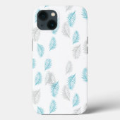 Blauw en grijs lederen patroon Case-Mate iPhone case (Achterkant)