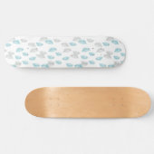 Blauw en grijs lederen patroon skateboard (Horizontaal)