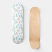 Blauw en grijs lederen patroon skateboard (Voorkant)