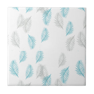 Blauw en grijs lederen patroon tegeltje