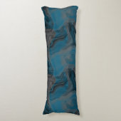 Blauw en Grijs Marmer Abstract Lichaamskussen (Voorkant Verticaal)