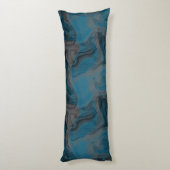 Blauw en Grijs Marmer Abstract Lichaamskussen (Achterkant (Verticaal))