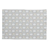Blauw en Grijs Modern regenboog baby wolkenpatroon Kussensloop (Achterkant)