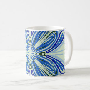 Blauw en grijs Mozaïek Tegel Geïnspireerde Mok