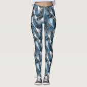 Blauw en grijs. Onttrekking. Leggings (Voorkant)