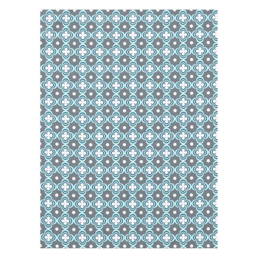 Blauw en grijs patroon tafelkleed (Voorkant)