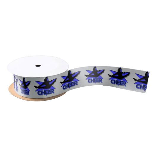 Blauw en grijs skeiwit Satin Ribbon Lint (Spoel)