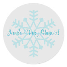 Blauw en Grijs Sneeuwvlok Sticker