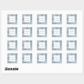 Blauw en grijs Spaans tegels uitnodiging Vierkante Sticker (Vel)