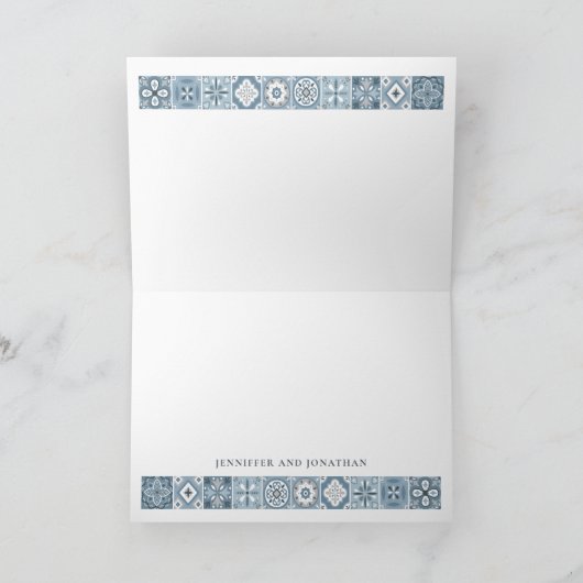 BLAUW EN GRIJS SPAANSE TEGELS DANK U KAART (Binnen)