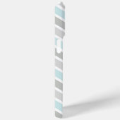 Blauw en Grijs Zigzag Chevron Patroon Case-Mate iPhone Case (Achterkant / Rechts)