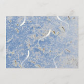 Blauw- en grijze marmer Monogramed repetitief dine Informatiekaartje (Achterkant)