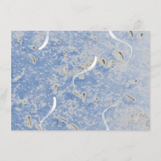 Blauw- en grijze marmer Monogramed repetitief dine Informatiekaartje (Achterkant)