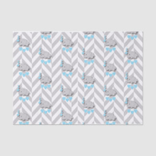 Blauw en grijze olifant 👶 Baby shower Tissuepapier