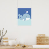 Blauw- en grijze zeehondenmakerafdrukken poster (Keuken)