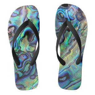 Blauw en groen Abalone shell ontwerp Teenslippers