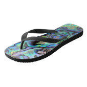 Blauw en groen Abalone shell ontwerp Teenslippers (Schuin)
