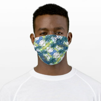 Blauw en groen Abstract gezichtsmasker Stoffen Mondmasker