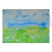 Blauw en groen Abstract landschap met bladeren Wat (Voorkant Horizontaal)