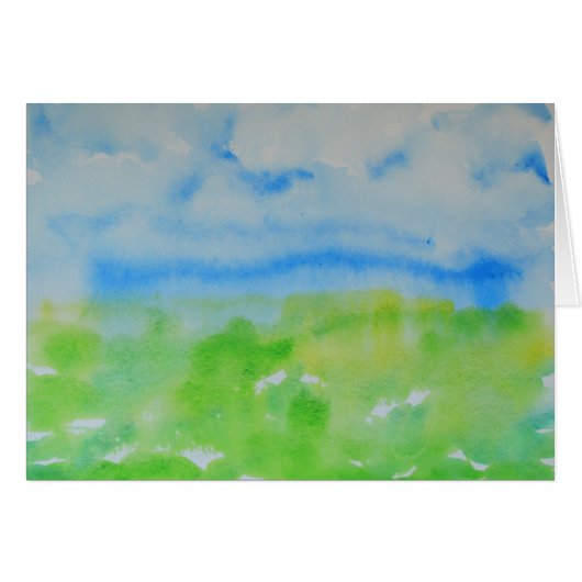 Blauw en groen Abstract landschap met bladeren Wat (Voorkant Horizontaal)
