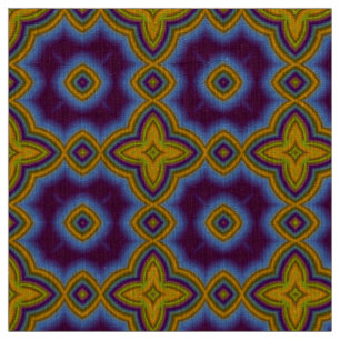 Blauw en groen abstract Marokkaans geometrisch pat Stof