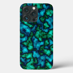 Blauw en groen Abstract patroon iPhone 13 Pro Hoesje