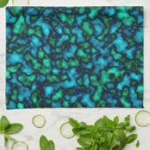 Blauw en groen Abstract patroon Theedoek (Gevouwen)