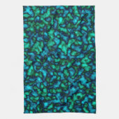 Blauw en groen Abstract patroon Theedoek (Verticaal)