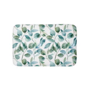 Blauw en groen aquarel Eucalyptusplanten Badmat