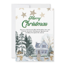 Blauw en Groen Aquarel Prettig Kerstfeest