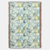 Blauw- en Groen Aquarelle Honycomb-patroon Deken (Voorkant Verticaal)