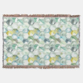 Blauw- en Groen Aquarelle Honycomb-patroon Deken (Voorkant)