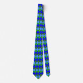 Blauw en groen Argyle Mannen Mode Stropdas (Voorkant)