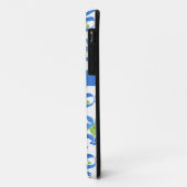 Blauw en Groen Art Nouveau Patroon op Wit Case-Mate iPhone Case (Achterkant/links)